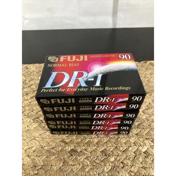 Lot Of 6 Fuji DR-I 90 Blank Audio Tape Cassette Sealed Normal Bias Type 1 - Picture 1 of 5